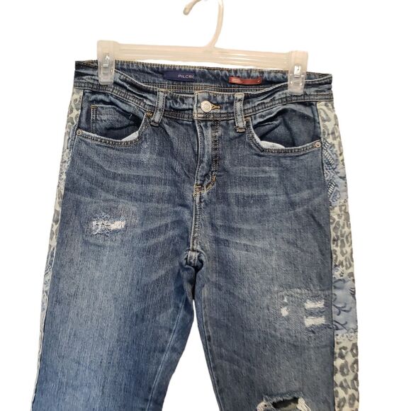Pilcro Boyfriend Crop Jeans Womens size 26 Mid Rise Light Wash Straight Leg - Picture 10 of 14